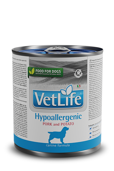 Farmina Vet Life Hypoallergenic Maiale e Patate 300 Grammi Cibo Umido per Cani Adulti di Tutte le Taglie con Intolleranze - 6 Lattine