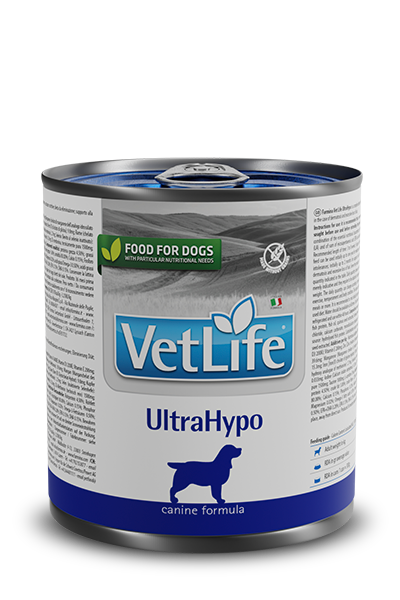 Farmina Vet Life Ultrahypo 300 Grammi Cibo Umido per Cani Adulti di Tutte le Taglie con Intolleranze - 6 Lattine