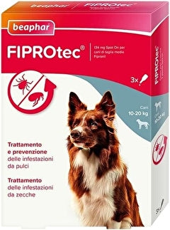 Beaphar Fiprotec Antiparassitario Contro Pulci e Zecche Per Cani - 3 Fialette