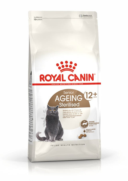 Royal Canin Senior Ageing 12+ Sterilised 2 kg Cibo Secco per Gatti Anziani Sterilizzati sopra i 12 Anni