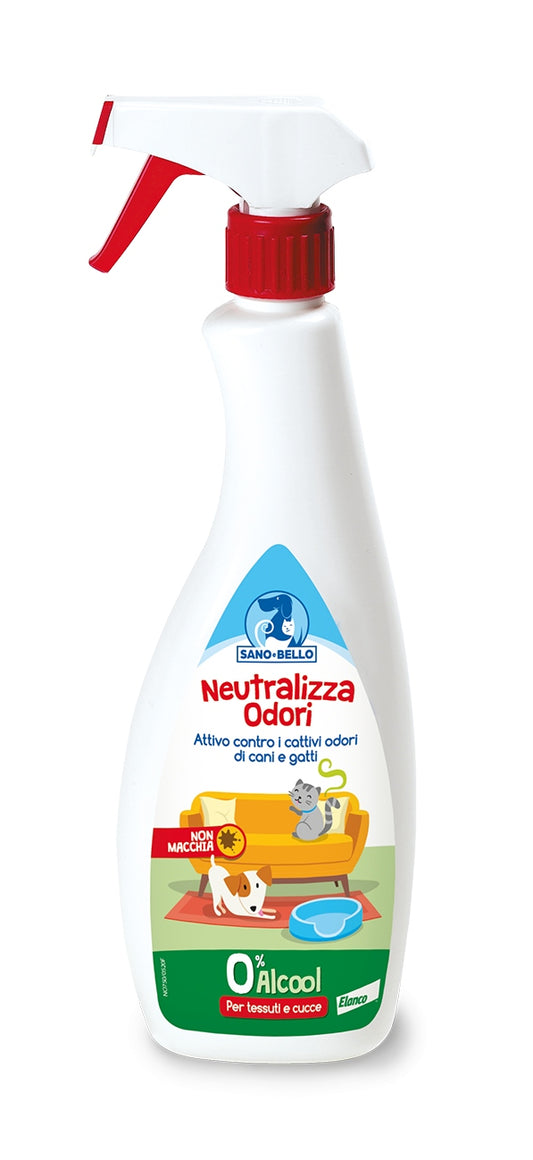 Sano & Bello Neutralizza Odori 750 ml Spray Per Ambienti domestici Con Cani e Gatti