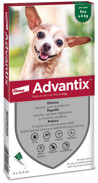 Advantix Antiparassitario Spot On Per Cani Fino a 4 kg