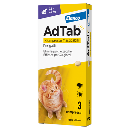 Elanco AdTab Antiparassitario 3 Compresse Masticabili Per Gatti