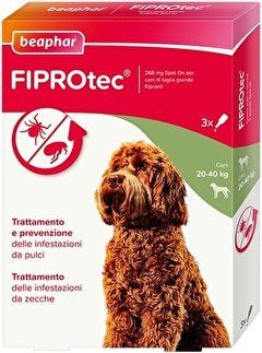 Beaphar Fiprotec Antiparassitario Contro Pulci e Zecche Per Cani - 3 Fialette