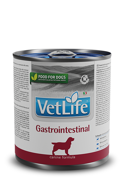 Farmina Vet Life Gastrointestinal 300 Grammi Cibo Umido per Cani Adulti di Tutte le Taglie con Problemi Gastrointestinali - 6 Lattine