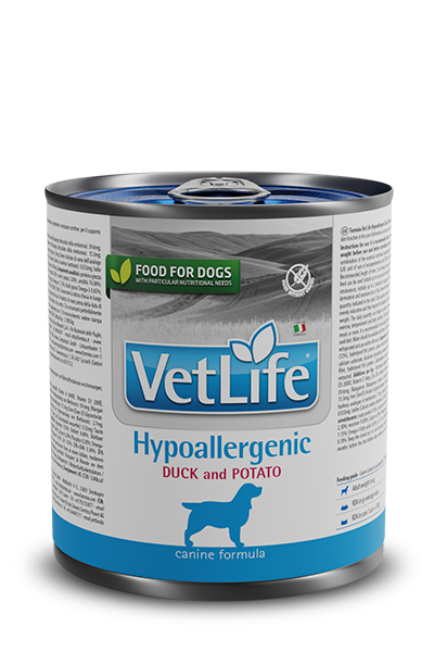 Farmina Vet Life Hypoallergenic Anatra e Patate 300 Grammi Cibo Umido per Cani Adulti di Tutte le Taglie con Intolleranze - 6 Lattine