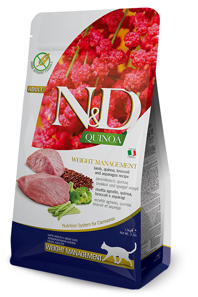 Farmina N&D Quinoa Weight Management  Agnello Cibo Secco per Gatti Adulti con Problemi di Peso