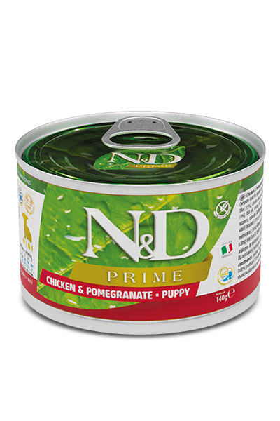 Farmina N&D Prime Puppy Pollo e Melograno 140 grammi Cibo Umido Per Cuccioli - 6 Lattine