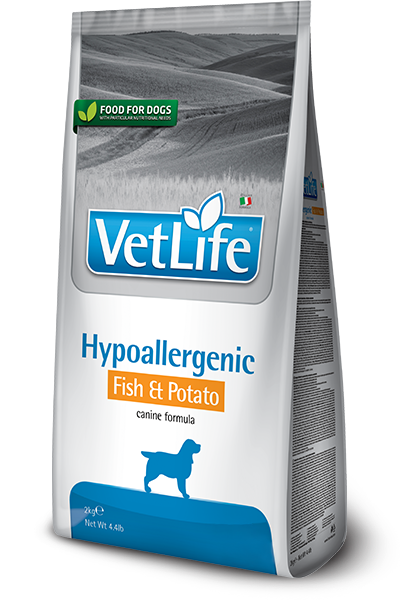 Farmina Vet Life Hypoallergenic Pesce e Patate Cibo Secco per Cani Adulti di Tutte le Taglie con Intolleranze