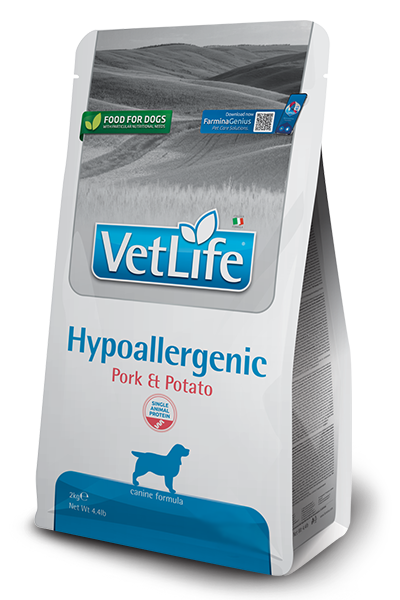 Farmina Vet Life Hypoallergenic Maiale e Patate Cibo Secco per Cani Adulti di Tutte le Taglie con Intolleranze