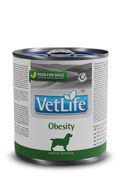 Farmina Vet Life Obesity 300 Grammi Cibo Umido per Cani Adulti di Tutte le Taglie con Problemi di Peso - 6 Lattine