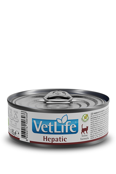 Farmina Vet Life Hepatic 85 Grammi Cibo Umido per Gatti Adulti con Problemi di Fegato - 12 lattine