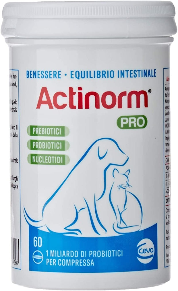 Actinorm Pro Ceva Vetem 60 Compresse Probiotici Per Cani e Gatti