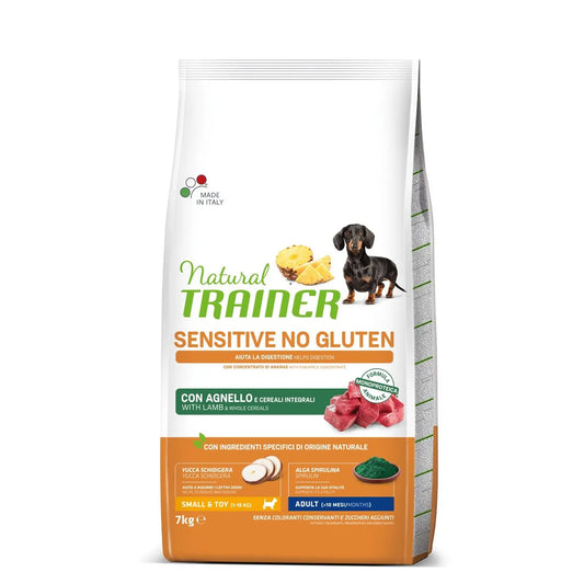 Natural Trainer Adult Small & Toy Sensitive No Gluten 2 kg Con Agnello e Cereali Integrali