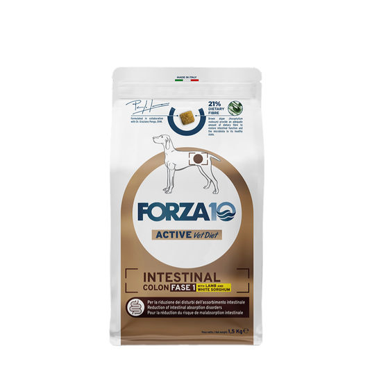 Forza 10 Intestinal Colon Fase 1 con Sorgo Bianco e Agnello Cibo Secco per Cani Adulti con Problemi Intestinali