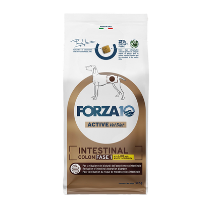 Forza 10 Intestinal Colon Fase 1 con Sorgo Bianco e Agnello Cibo Secco per Cani Adulti con Problemi Intestinali