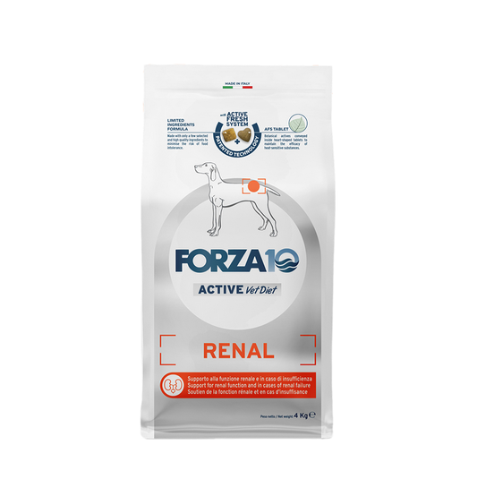 Forza 10 Renal Active 4 Kg Cibo Secco per Cani Adulti con Insufficienza Renale