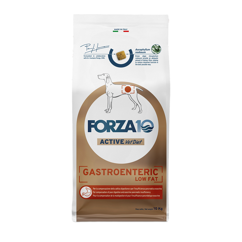 Forza 10 Gastroenteric Low Fat Cibo Secco per Cani Adulti con Intolleranze