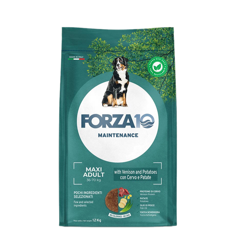 Forza 10 Maxi Mantenimento Cervo con Patate Cibo Secco per Cani Adulti Taglia Grande