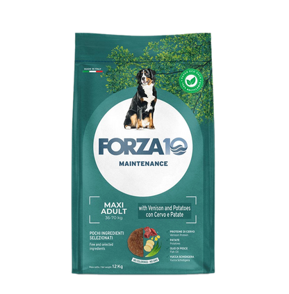 Forza 10 Maxi Mantenimento Cervo con Patate Cibo Secco per Cani Adulti Taglia Grande