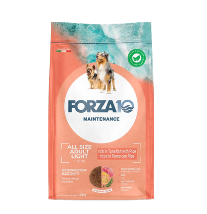 Forza 10 Mantenimento Light al Tonno con Riso Cibo Secco per Cani Adulti di Tutte le Taglie