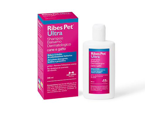 NBF Lanes Ribes Pet Ultra Shampoo-Balsamo Dermatologico 200 ml Per Cani e Gatti