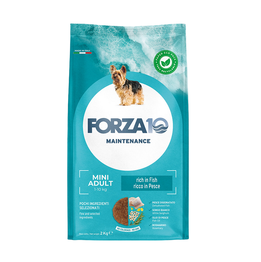 Forza 10 Mini Adult 4 kg Mantenimento al Pesce Cibo Secco per Cani Adulti di Taglia Piccola