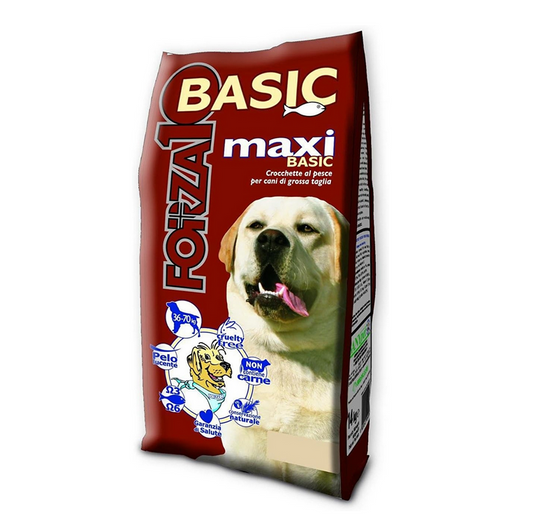 Forza 10 Maxi Basic al Pesce 14 kg Cibo Secco per Cani Adulti di Taglia Grande