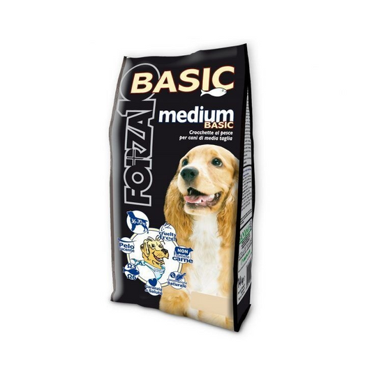 Forza 10 Medium Basic al Pesce 14 kg Cibo Secco per Cani Adulti di Taglia Media