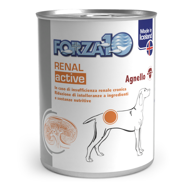 Forza 10 Renal Active Agnello 390 Grammi Cibo Umido per Cani Adulti con Intolleranze - 12 lattine