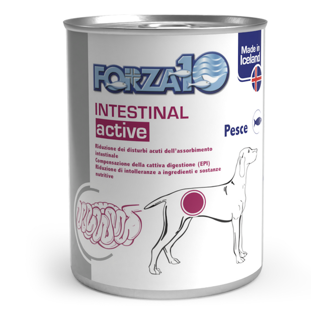 Forza 10 Intestinal Active Pesce 390 Grammi Cibo Umido per Cani Adulti con Problemi Intestinali - 12 lattine