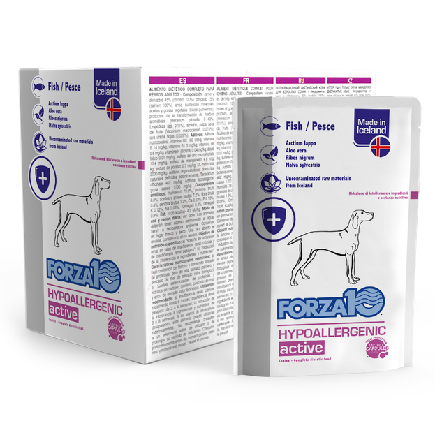 Forza 10 Hypoallergenic Active 100 Grammi Cibo Umido per Cani Adulti con Intolleranze - 12 bustine