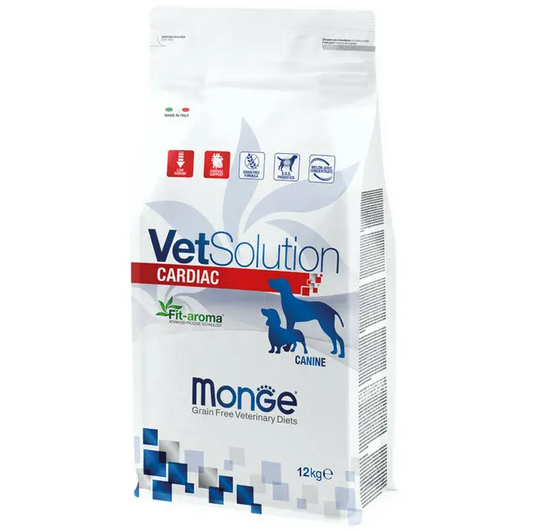 Monge VetSolution Cardiac 12 kg Cibo Secco per Cani Adulti di Tutte le Taglie con Problemi Cardiaci