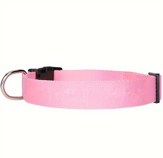 Lariuspet Collare Regolabile a Sgancio In Nylon Rosa Satinato 2,5 x 45-65 cm Per Cani