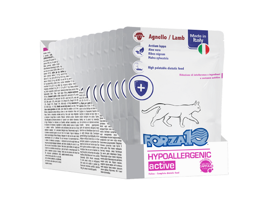 Forza 10 Hypoallergenic Active 100 Grammi Cibo Umido per Gatti Adulti con Intolleranze - 12 bustine