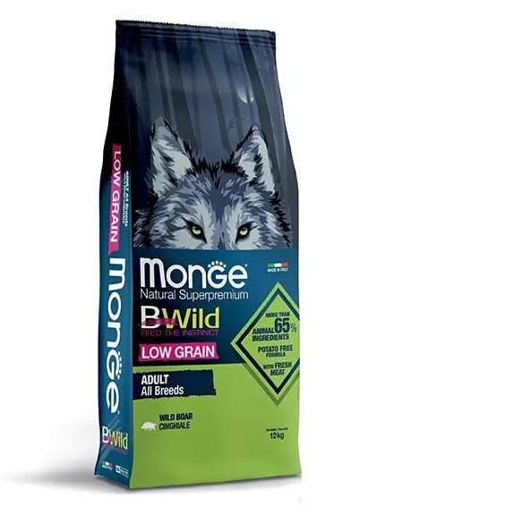 Monge Bwild Low Grain All Breeds Cinghiale CIbo Secco per Cani Adulti