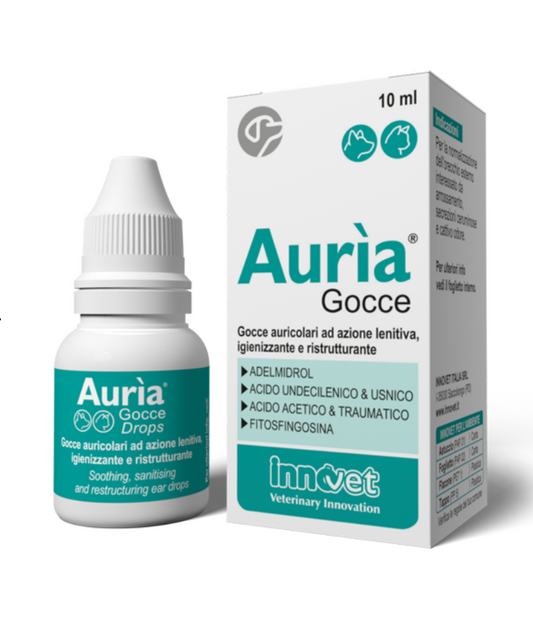 Innovet Auria Gocce Auricolari Ad Azione Lenitiva 10 ml Per Cani e Gatti