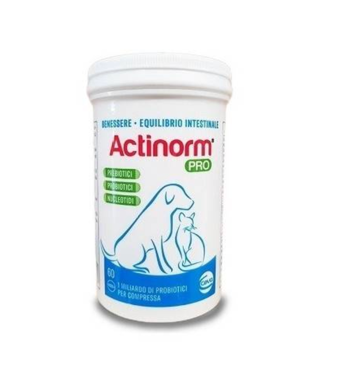 Actinorm Pro Ceva Vetem 60 Compresse Probiotici Per Cani e Gatti