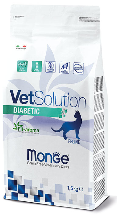 Monge VetSolution Diabetic 1,5 kg Cibo Secco per Gatti Adulti con Diabete