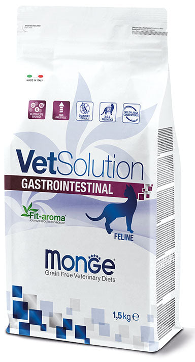 Monge VetSolution Gastrointestinal 1,5 kg Cibo Secco per Gatti Adulti con Problemi Intestinali