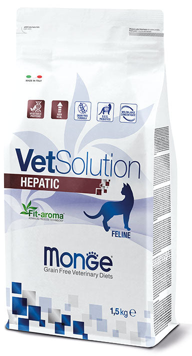 Monge VetSolution Hepatic 1,5 kg Cibo Secco per Gatti Adulti con Problemi al Fegato