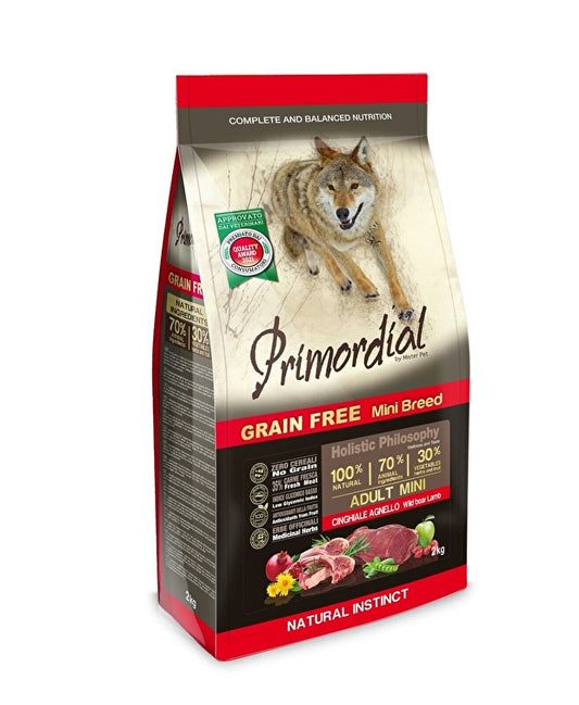 Primordial Adult Mini Grain Free Cinghiale e Agnello Per Cani Adulti Taglia Piccola