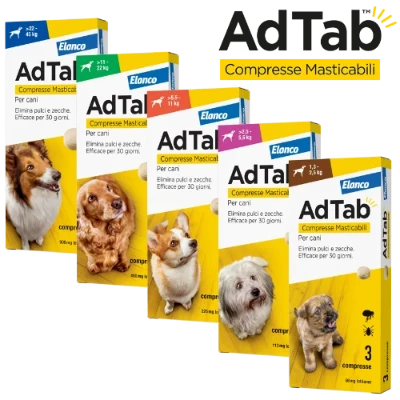 Elanco AdTab Antiparassitario 3 Compresse Masticabili Per Cani