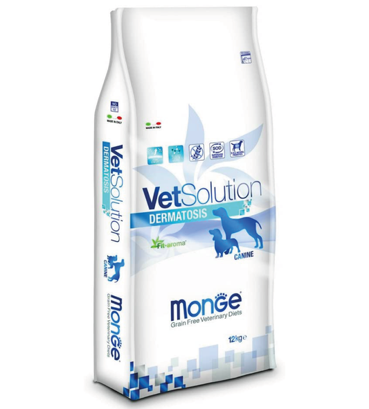 Monge VetSolution Dermatosis Cibo per Cani Adulti di Tutte le Taglie con Problemi di Dermatosi