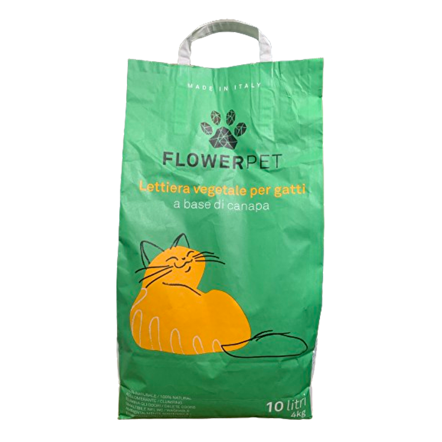 Flower Pet Lettiera Vegetale a Base Di Canapa Per Gatti e Gattini