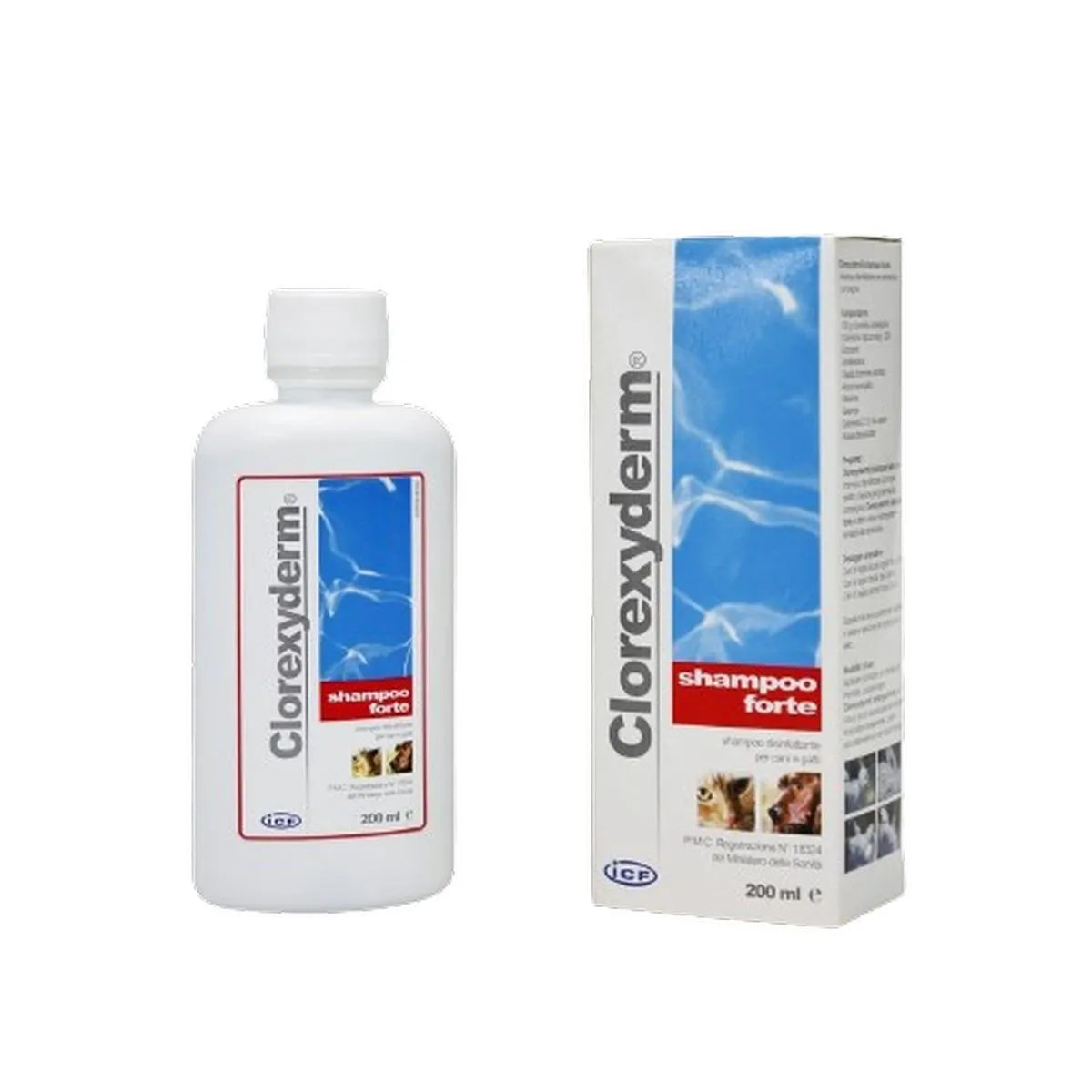 ICF Clorexyderm Shampoo Forte 200 ml Per Cani e Gatti