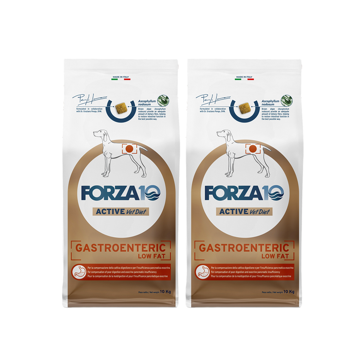 Forza 10 Gastroenteric Low Fat Cibo Secco per Cani Adulti con Intolleranze