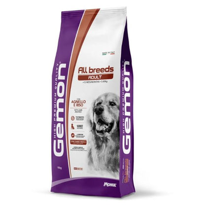 Monge Gemon All Breeds Adult con Agnello e Riso Cibo Secco per Cani Adulti di Tutte le Taglie