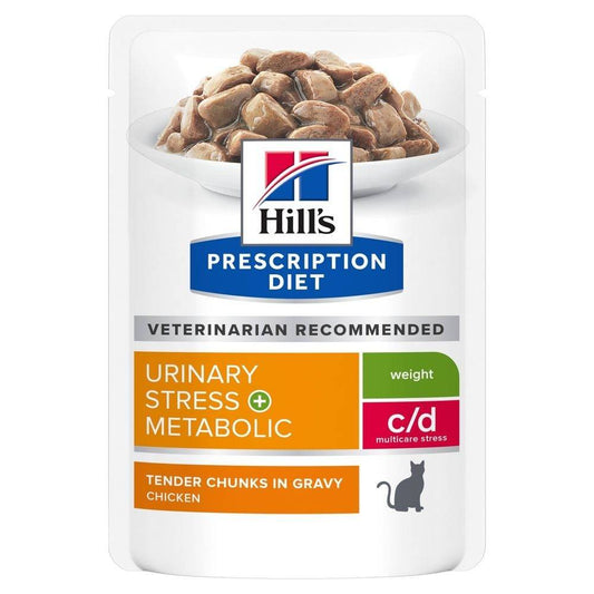 Hill's c/d Urinary Stress + Metabolic 85 Grammi Cibo Umido per Gatti Adulti - 12 bustine