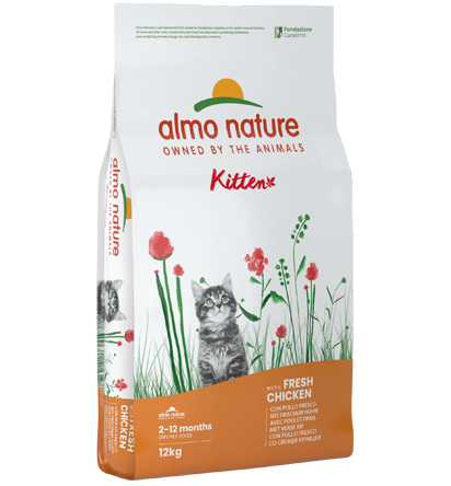 Almo Nature Kitten con Pollo Fresco Crocchette Per Gattini